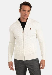 Jacey Quinn Cardigan Full Zip Cardigan Creme/Weiß/Beige