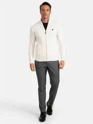 Jacey Quinn Cardigan Full Zip Cardigan Creme/Weiß/Beige
