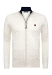 Jacey Quinn Cardigan Full Zip Cardigan Creme/Weiß/Beige