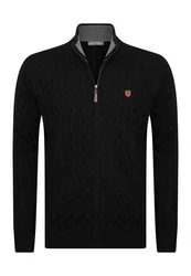 Jacey Quinn Cardigan Full Zip Cardigan Schwarz/Rot