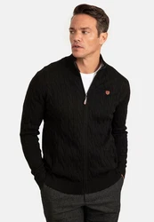 Jacey Quinn Cardigan Full Zip Cardigan Schwarz/Rot