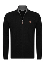 Jacey Quinn Cardigan Full Zip Cardigan Schwarz/Rot