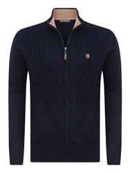 Jacey Quinn Cardigan Full Zip Cardigan Dunkelblau/Hellblau
