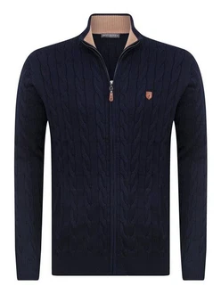 Jacey Quinn Cardigan Full Zip Cardigan Dunkelblau/Hellblau