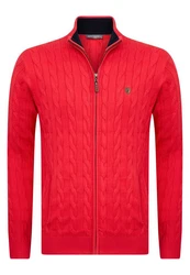 Jacey Quinn Cardigan Full Zip Cardigan Rot/Dunkelrot