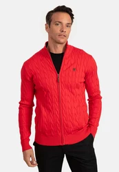 Jacey Quinn Cardigan Full Zip Cardigan Rot/Dunkelrot