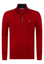 Jacey Quinn Cardigan Full Zip Cardigan Dunkelrot/Rot/Bordeaux