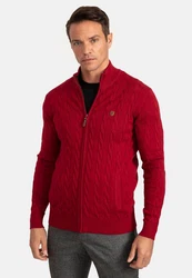 Jacey Quinn Cardigan Full Zip Cardigan Dunkelrot/Rot/Bordeaux