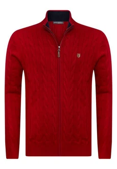 Jacey Quinn Cardigan Full Zip Cardigan Dunkelrot/Rot/Bordeaux