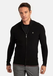 Jacey Quinn Cardigan Full Zip Schwarz/Rot