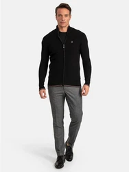 Jacey Quinn Cardigan Full Zip Schwarz/Rot