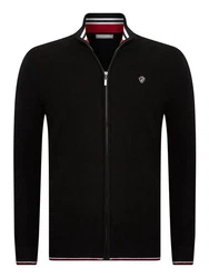 Jacey Quinn Cardigan Full Zip Schwarz/Rot