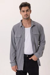 Dandalo Blusenshirt Uberto Hellgrau/Grau
