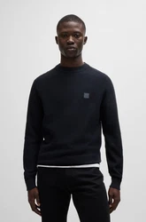 BOSS Pullover Anion Dunkelblau/Schwarz