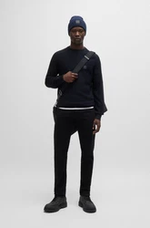 BOSS Pullover Anion Dunkelblau/Schwarz