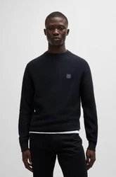BOSS Pullover Anion Dunkelblau/Schwarz