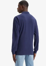 Levi's Langarm-Poloshirt mit Logo Stickerei Dunkelblau/Hellblau