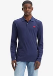 Levi's Langarm-Poloshirt mit Logo Stickerei Dunkelblau/Hellblau