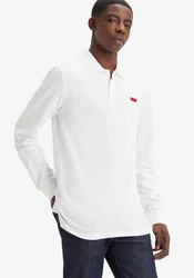 Levi's Langarm-Poloshirt mit Logo Stickerei Weiß/Grün/Braun