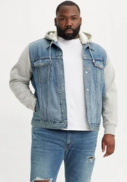 Hybridjacke mit Sweat Kapuze und rmeln