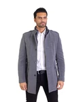 Denim Distriqt Wintermantel Herren Slim Fit mit Doppelkragen Grau