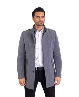 Denim Distriqt Wintermantel Herren Slim Fit mit Doppelkragen