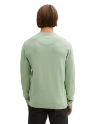 TOM TAILOR Strickpullover Basic Crewneck Knit Grün/Hellgrün