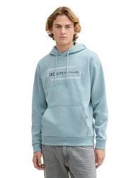 TOM TAILOR Denim Hoodie mit Logoprint Blau/Hellblau/Grau/Türkis