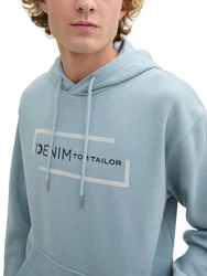 TOM TAILOR Denim Hoodie mit Logoprint Blau/Hellblau/Grau/Türkis