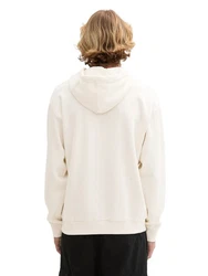 TOM TAILOR Denim Hoodie mit Logoprint Grau/Beige/Creme/Weiß