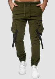 Stoffhose Cargo Hose Stretch Jogger Pant Dehnbund Chino Jeans (1-tlg) 3142 in Khaki