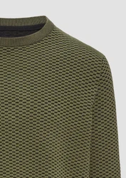 QS Strickpullover Wabenstruktur Dunkelgrün