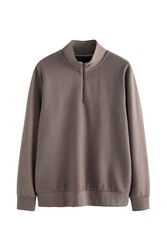 Next Sweatjacke Strukturiert mit Reißverschluss Braun/Grau/Lila/Beige