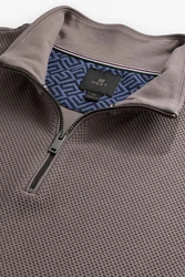 Next Sweatjacke Strukturiert mit Reißverschluss Braun/Grau/Lila/Beige