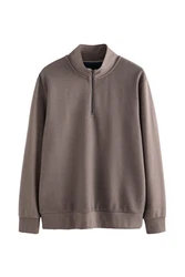 Next Sweatjacke Strukturiert mit Reißverschluss Braun/Grau/Lila/Beige