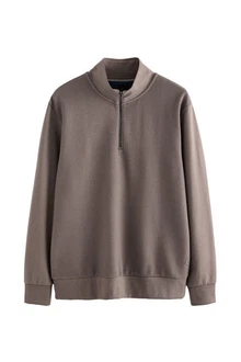Next Sweatjacke Strukturiert mit Reißverschluss Braun/Grau/Lila/Beige