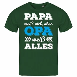 Print-Shirt Herren T-Shirt Papa wei viel aber Opa wei alles Funshirt mit Motiv