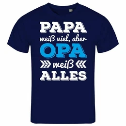 Print-Shirt Herren T-Shirt Papa wei viel aber Opa wei alles Funshirt mit Motiv