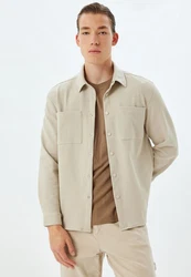 Koton Jackenblazer Regular Hemdkragen Beige/Khaki