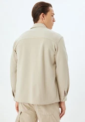Koton Jackenblazer Regular Hemdkragen Beige/Khaki