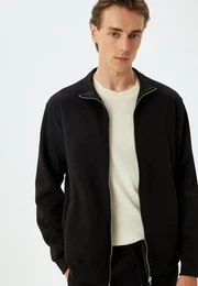 Sweatshirt Stehkragen-Vollreiverschluss Regular