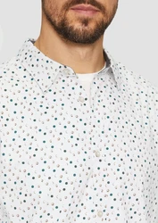 s.Oliver Langarmhemd Slim Fit Weiß/Rot/Creme/Dunkelblau