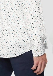 s.Oliver Langarmhemd Slim Fit Weiß/Rot/Creme/Dunkelblau