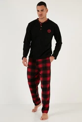Buratti Pyjama Regular Fit (2 tlg) Dunkelrot/Rot/Schwarz