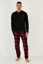 Buratti Pyjama Regular Fit (2 tlg) Dunkelrot/Rot/Schwarz