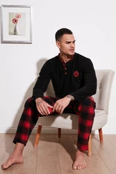 Buratti Pyjama Regular Fit (2 tlg) Dunkelrot/Rot/Schwarz