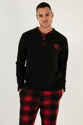 Buratti Pyjama Regular Fit (2 tlg) Dunkelrot/Rot/Schwarz
