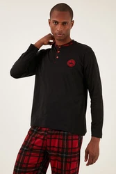 Buratti Pyjama Regular Fit (2 tlg) Rot/Dunkelrot/Schwarz