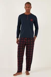 Buratti Pyjama Regular Fit (2 tlg) Dunkelrot/Rot/Hellblau/Lila