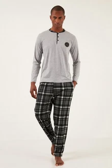 Buratti Pyjama Regular Fit (2 tlg) Dunkelgrün/Grau/Grün/Gelb Buratti Pyjama Regular Fit (2 tlg) Dunkelgrün/Grau/Grün/Gelb